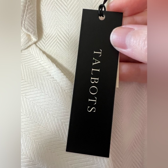Talbots Top Faux Wrap White Blouse Side Zip Ruching NWT Women’s Petite 18WP 18 P - Picture 6 of 11